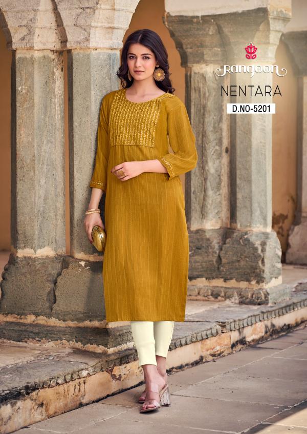 Rangoon Nentara Rayon Embroidered Kurti Collection